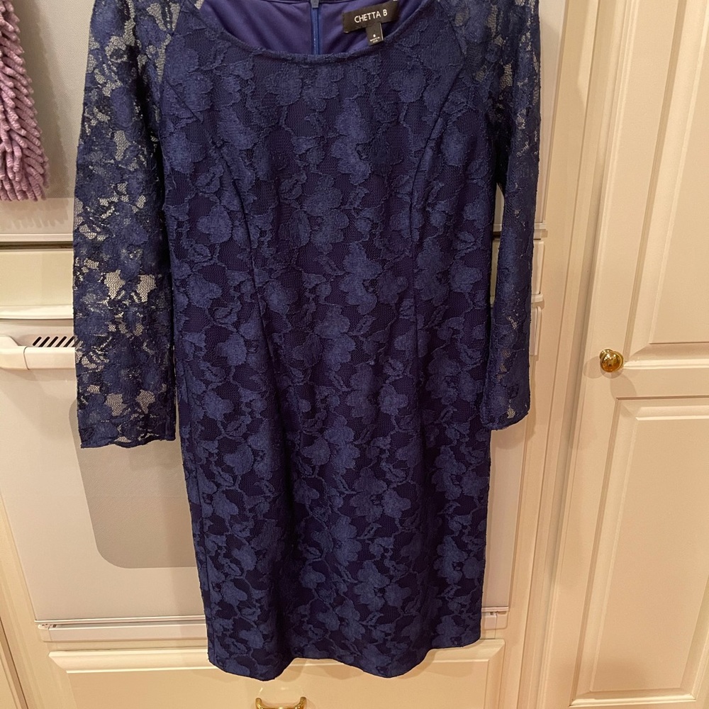Blue Lace Cocktail Dress - Picture 5 of 7